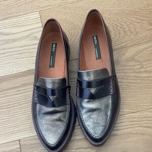 Miista burgundy, and silver, loafer